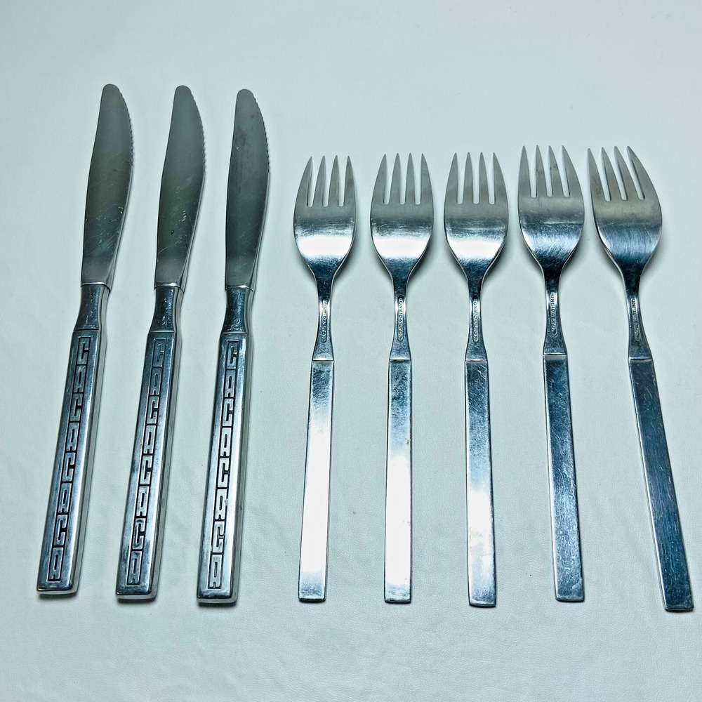 Continental Airlines by Oneida CACACACA Stainless Flatware VTG Forks‎ Knives - Picture 3 of 5
